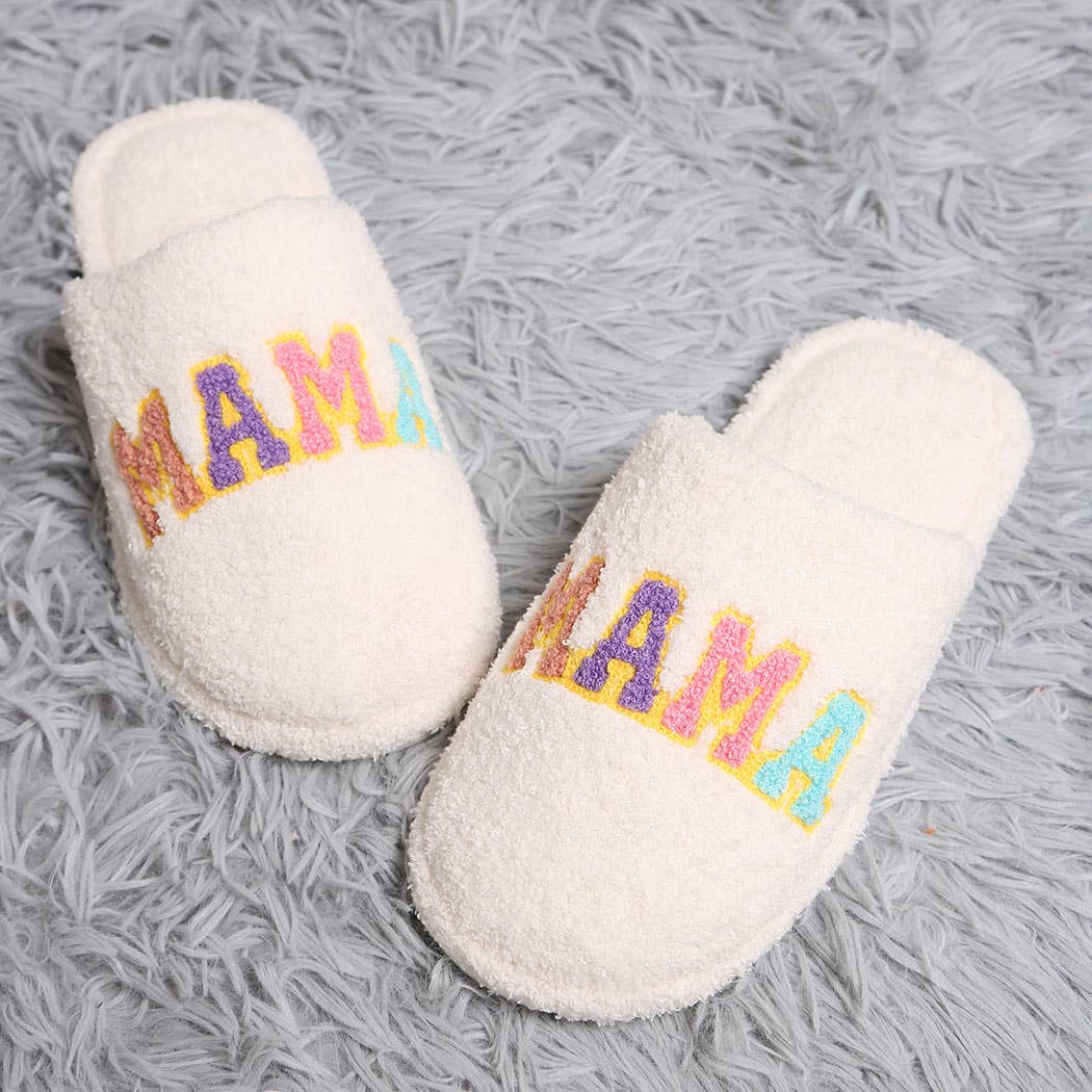 Colorful MAMA Lettered Home Slippers