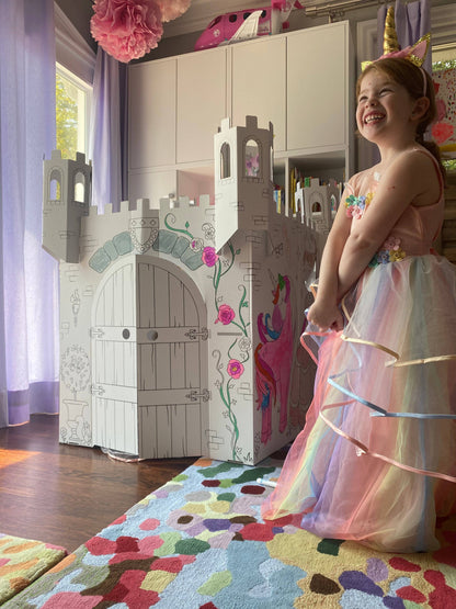 Fairy Tale Castle Coloring Cardboard Playhouse Toy for Kids