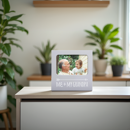 Me & My Grandpa Photo Frame, Gray
