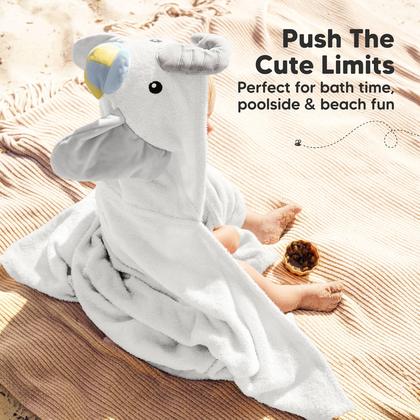 Playpals Hooded Baby Bath Towels for Newborn-Ethan