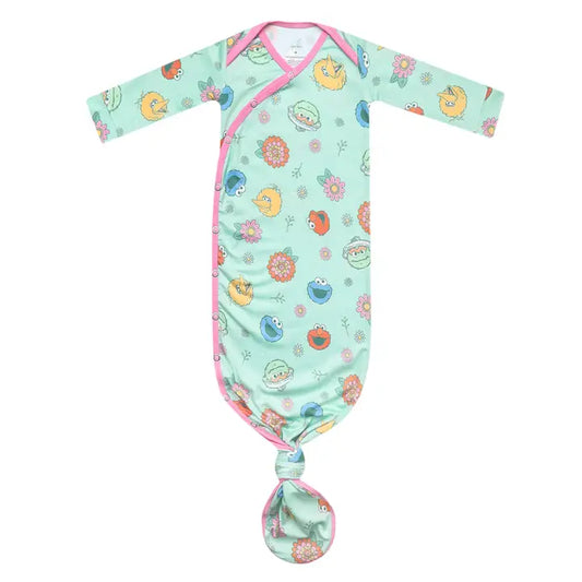 Sesame Street Retro Floral Newborn Knotted Gown