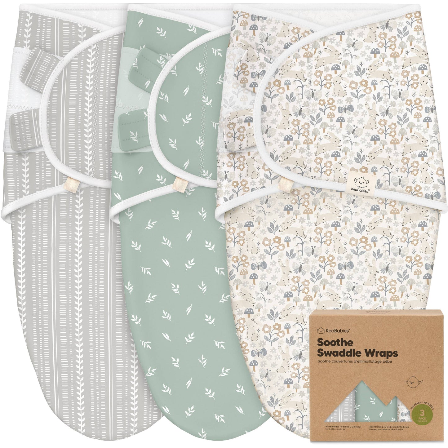 3pk Soothe Baby Swaddles Sleep Sack for Newborns - Prairie