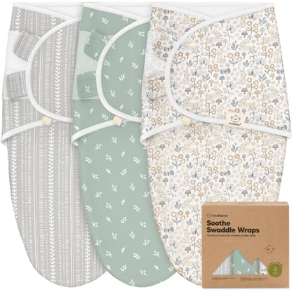 3pk Soothe Baby Swaddles Sleep Sack for Newborns - Prairie