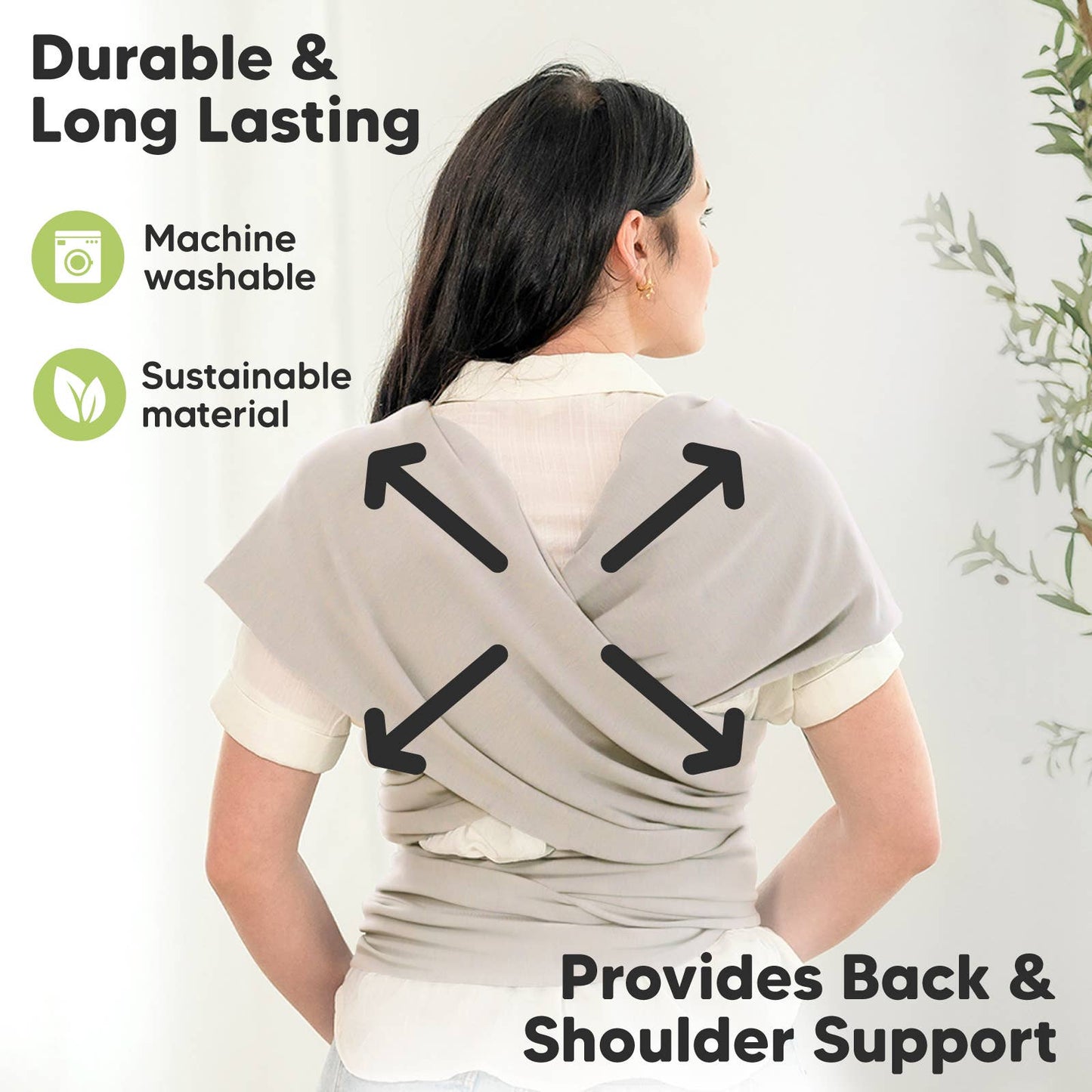 KeaBabies Original Baby Wrap Carrier-Stone Gray