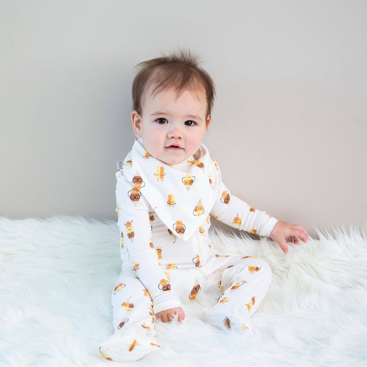 Organic Cotton Zip-up Footies Rad Radish Print