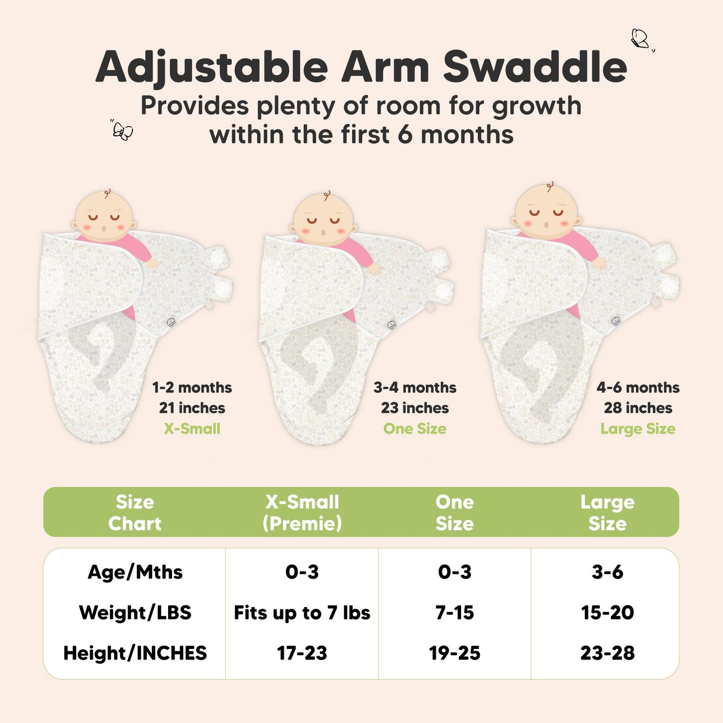 3pk Soothe Baby Swaddles Sleep Sack for Newborns - Prairie