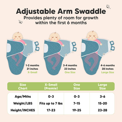 3pk Soothe Baby Swaddles 0-3 Months, Sleep Sack for Newborns