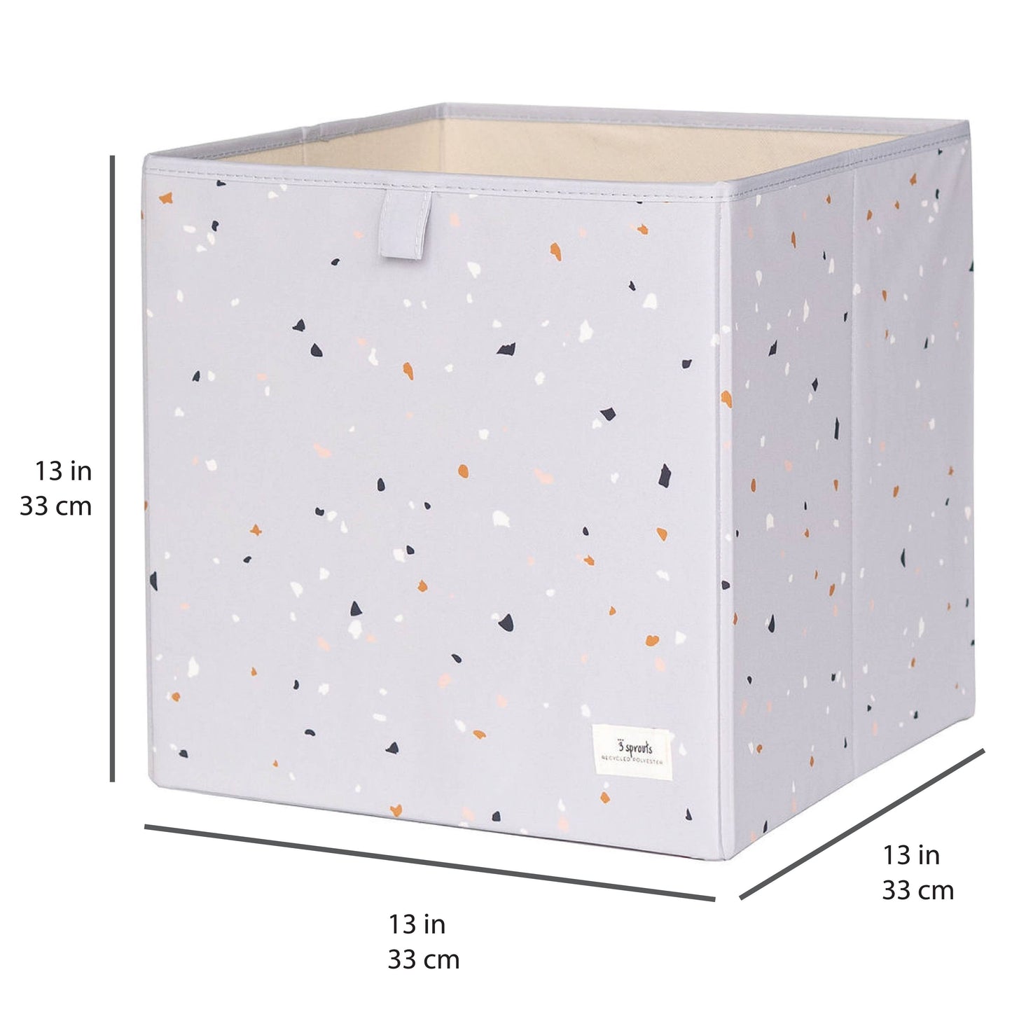 Recycled Fabric Storage Cube - Terrazzo Colors: Green Terrazzo