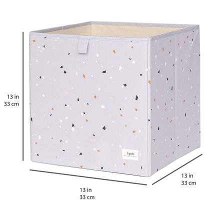 Recycled Fabric Storage Cube - Terrazzo Colors: Green Terrazzo