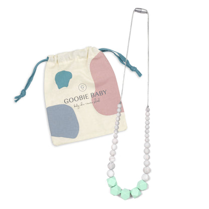 Madison Teething Necklace - Marble/Mint