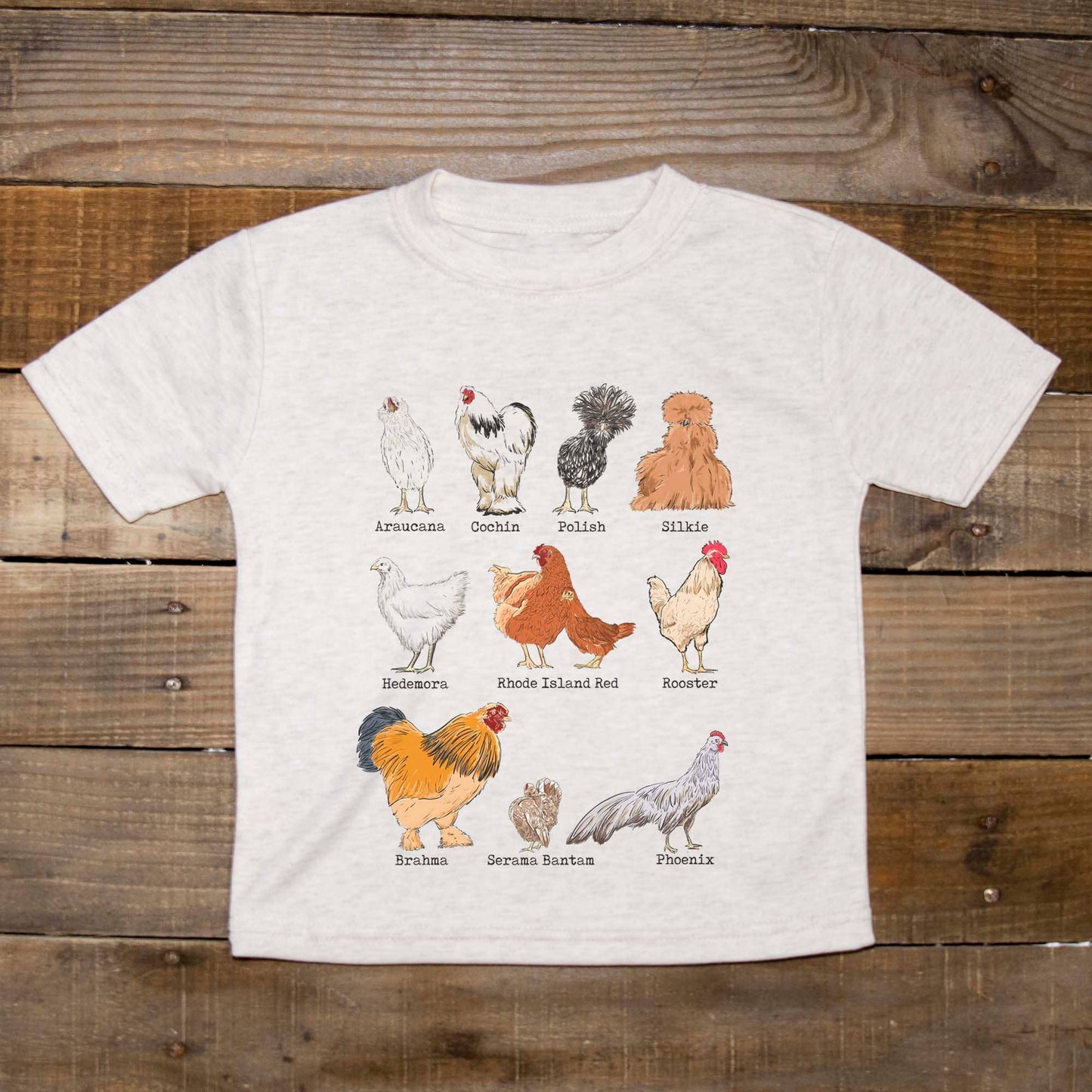 Chicken Breeds Homestead Farm Toddler Youth Tee