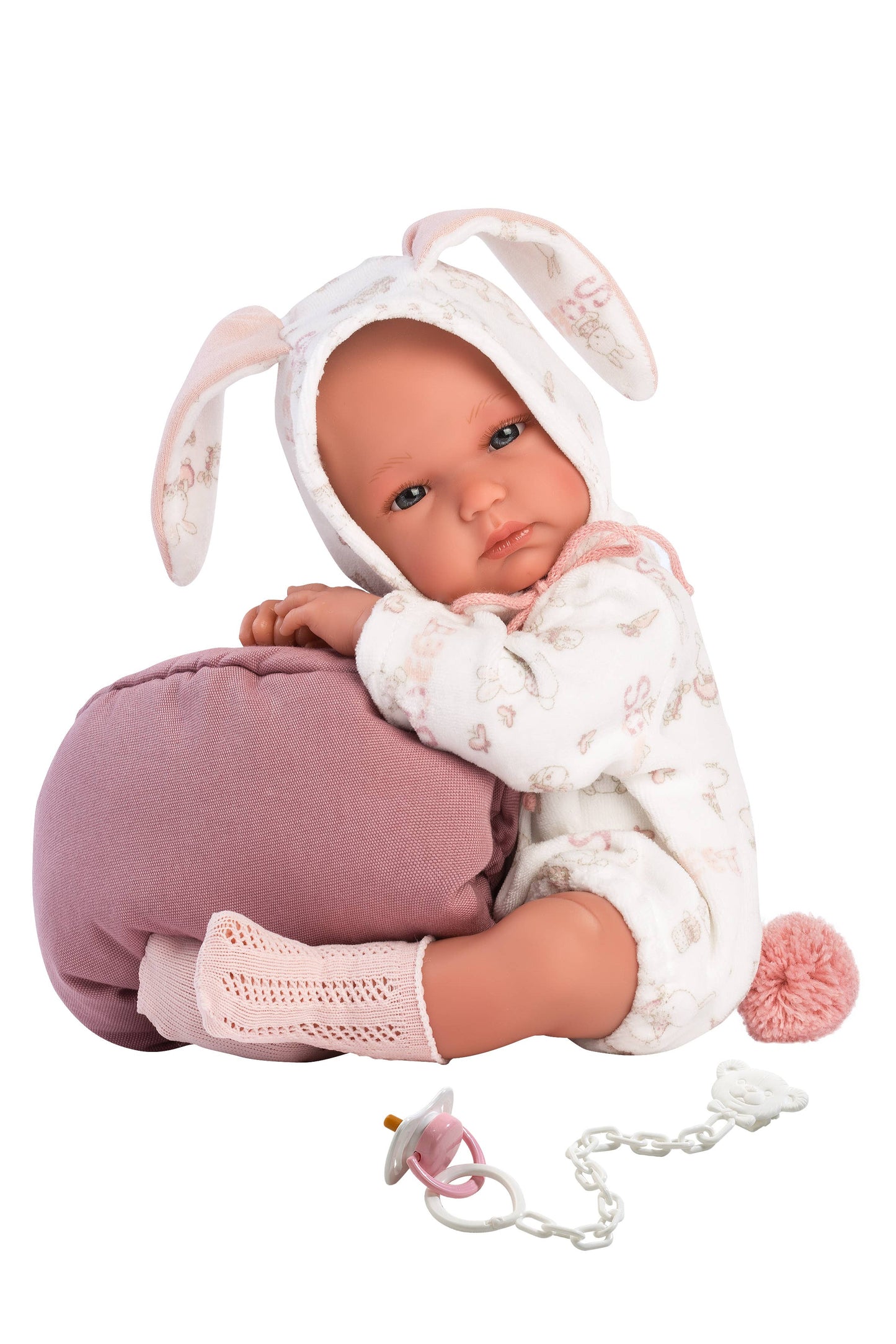 13.8" Anatomically-Correct Baby Doll Anna with Carrycot