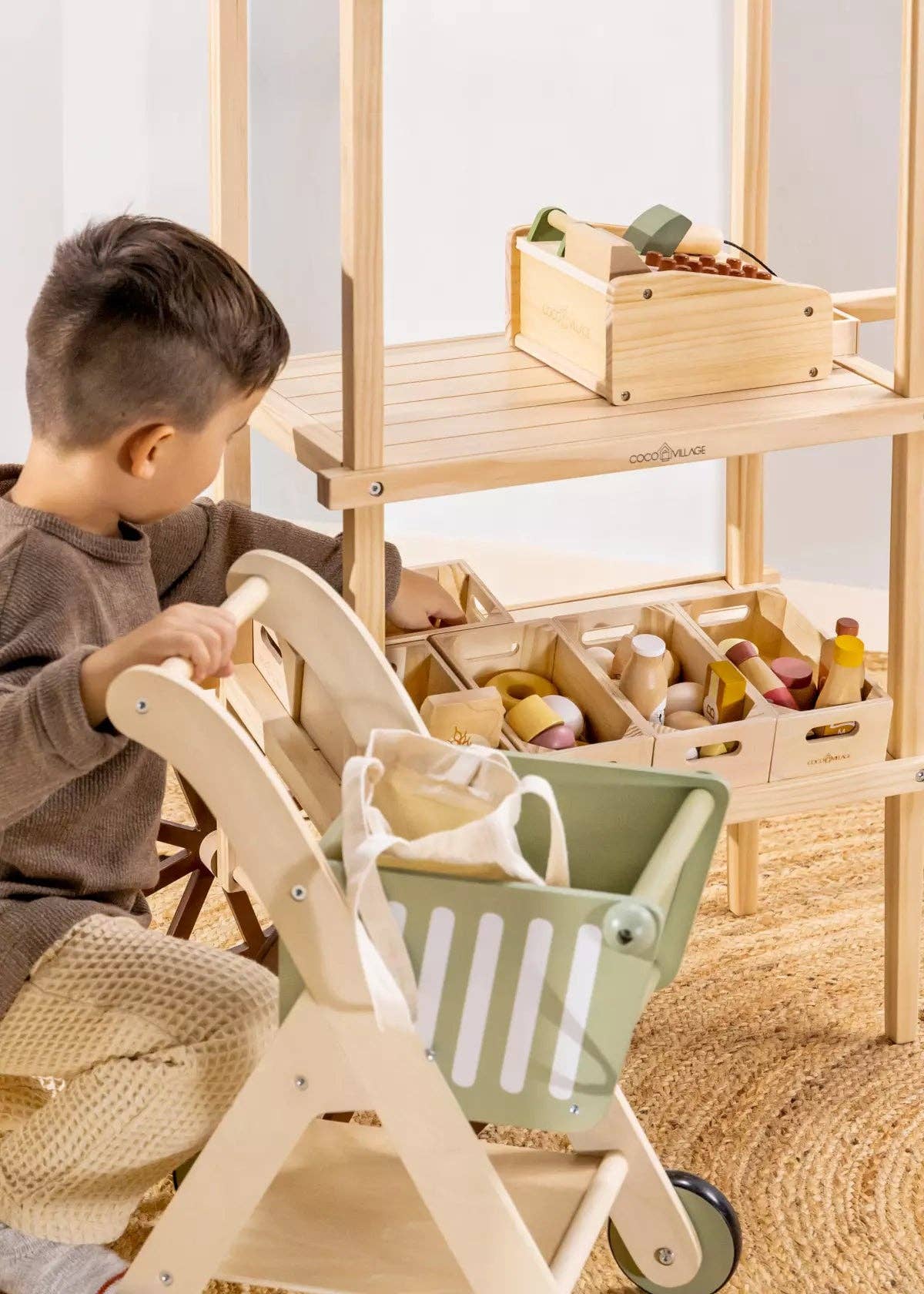 Mini Wooden Play Market Stand