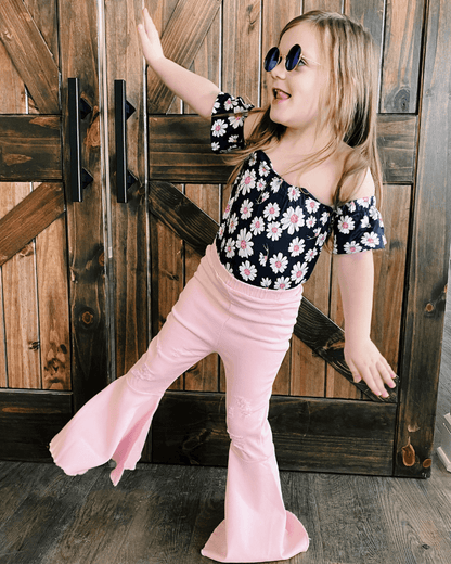 Barbie Denim Bell Bottoms - Distressed Pink