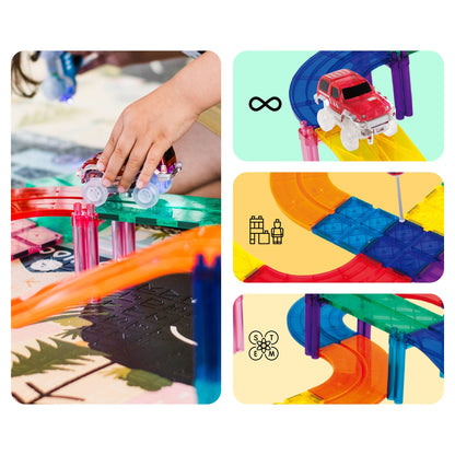 PicassoTiles 30pc Magnetic Race Track Building Set