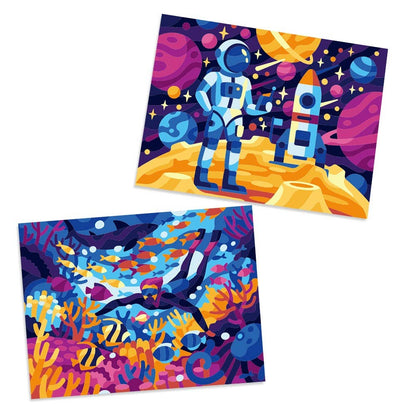 Astronaut and Maritime World - Kids winter craft - Paint by Numbers Kit