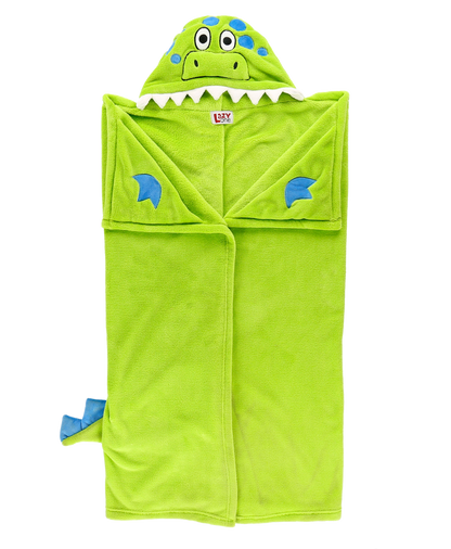 Wearable Hooded Fleece Blankets For Kids - Dinosaur