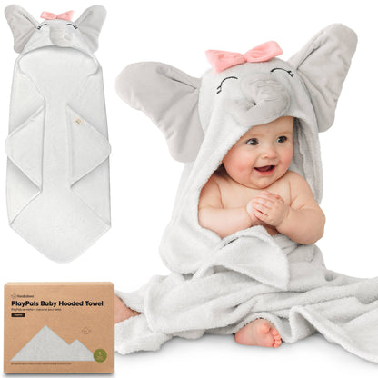 Playpals Hooded Baby Bath Towels for Newborn-Ella