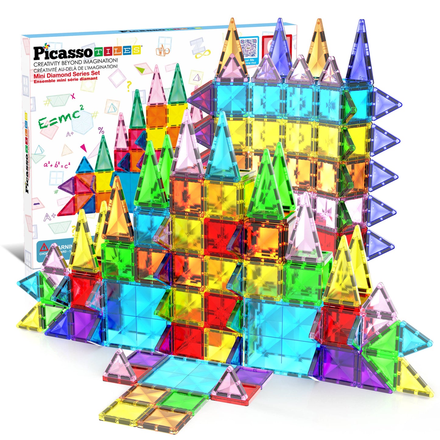 PicassoTiles 60pc Travel Size Magnetic Tile Building Set