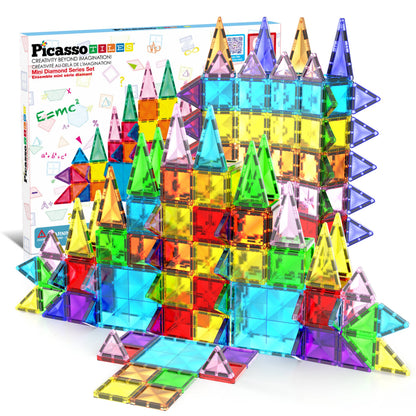 PicassoTiles 60pc Travel Size Magnetic Tile Building Set