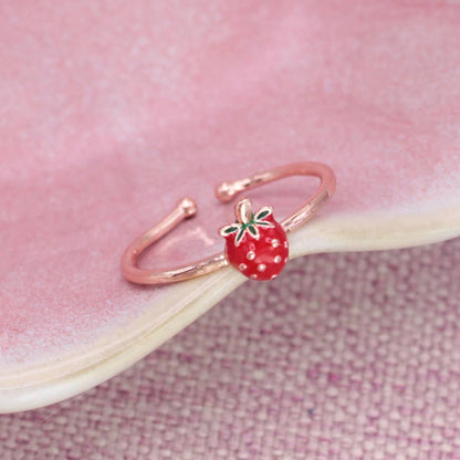 Sweet Strawberry Gold Ring