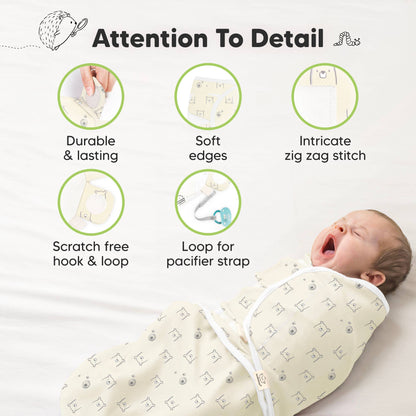 3pk Soothe Baby Swaddles, Sleep Sack for Newborns Bumble Bear