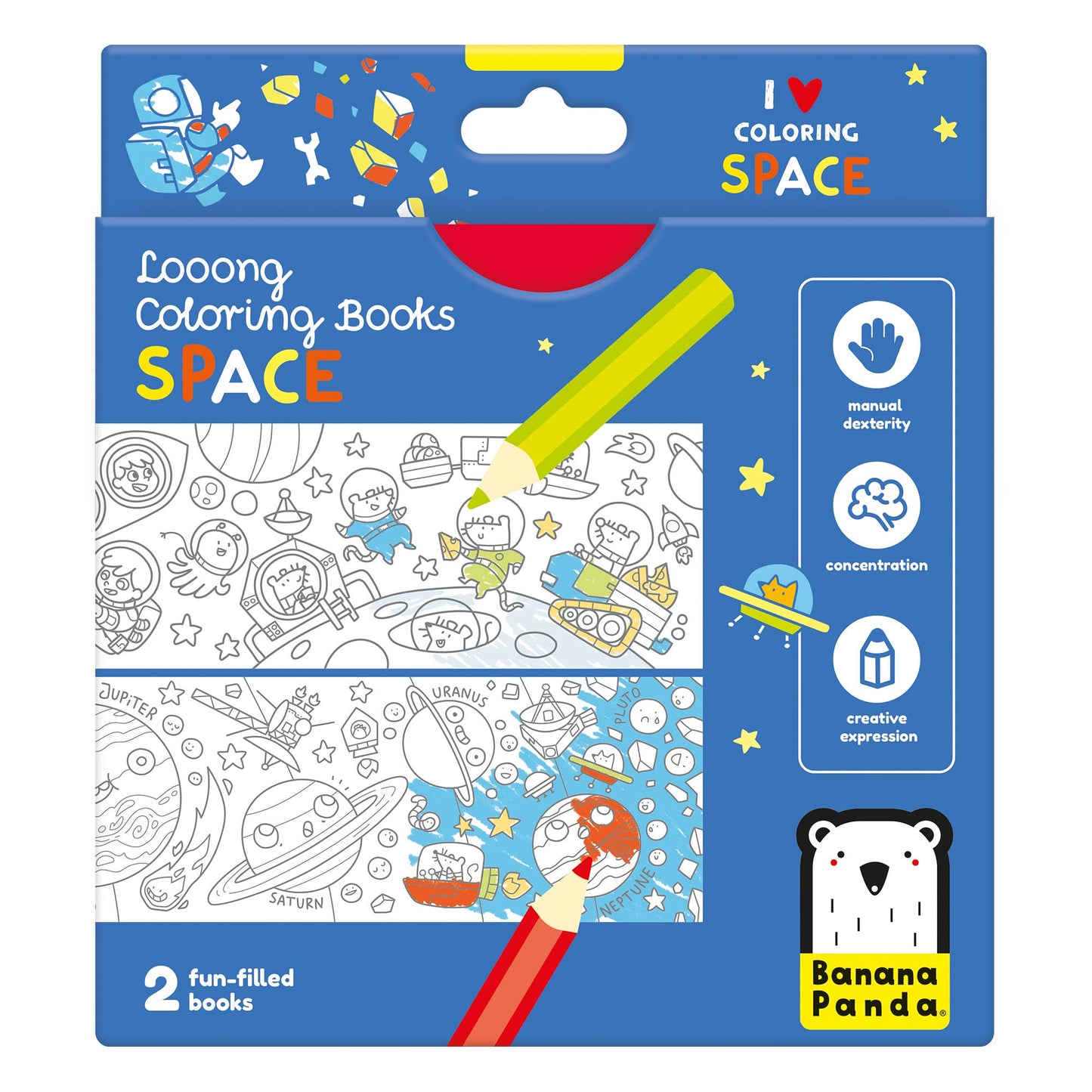 Looong Coloring Books I love Coloring Space 4+ /set of 2