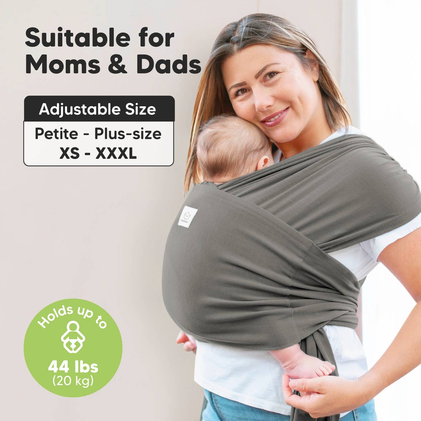 KeaBabies D-Lite Wrap Carrier (Graphite)