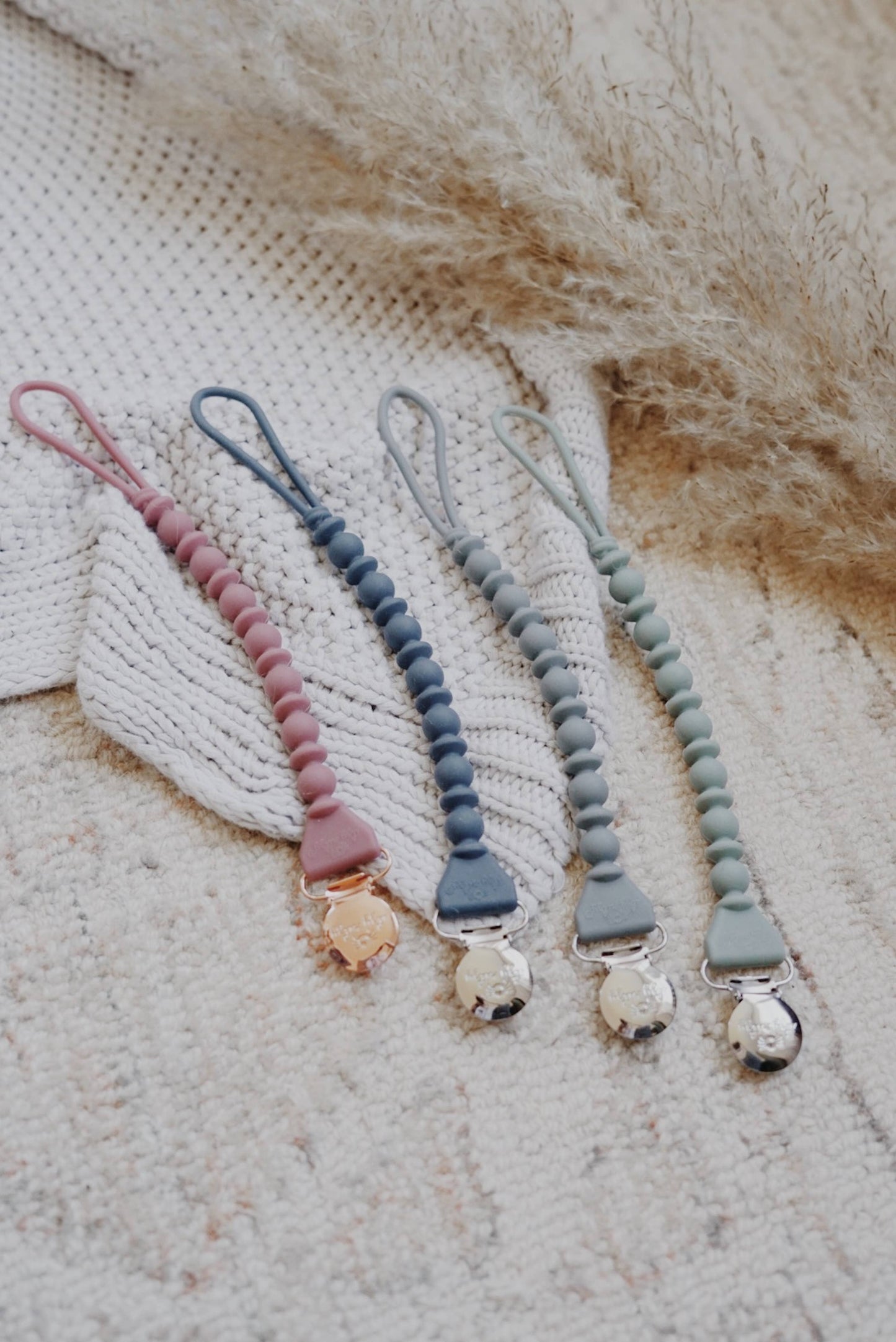 Sweetie Strap™ Silicone One-Piece Pacifier Clips: Agave