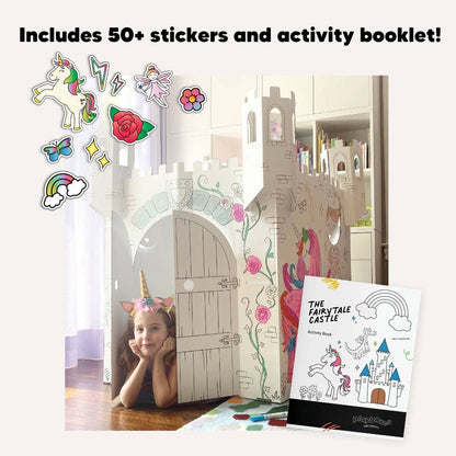 Fairy Tale Castle Coloring Cardboard Playhouse Toy for Kids