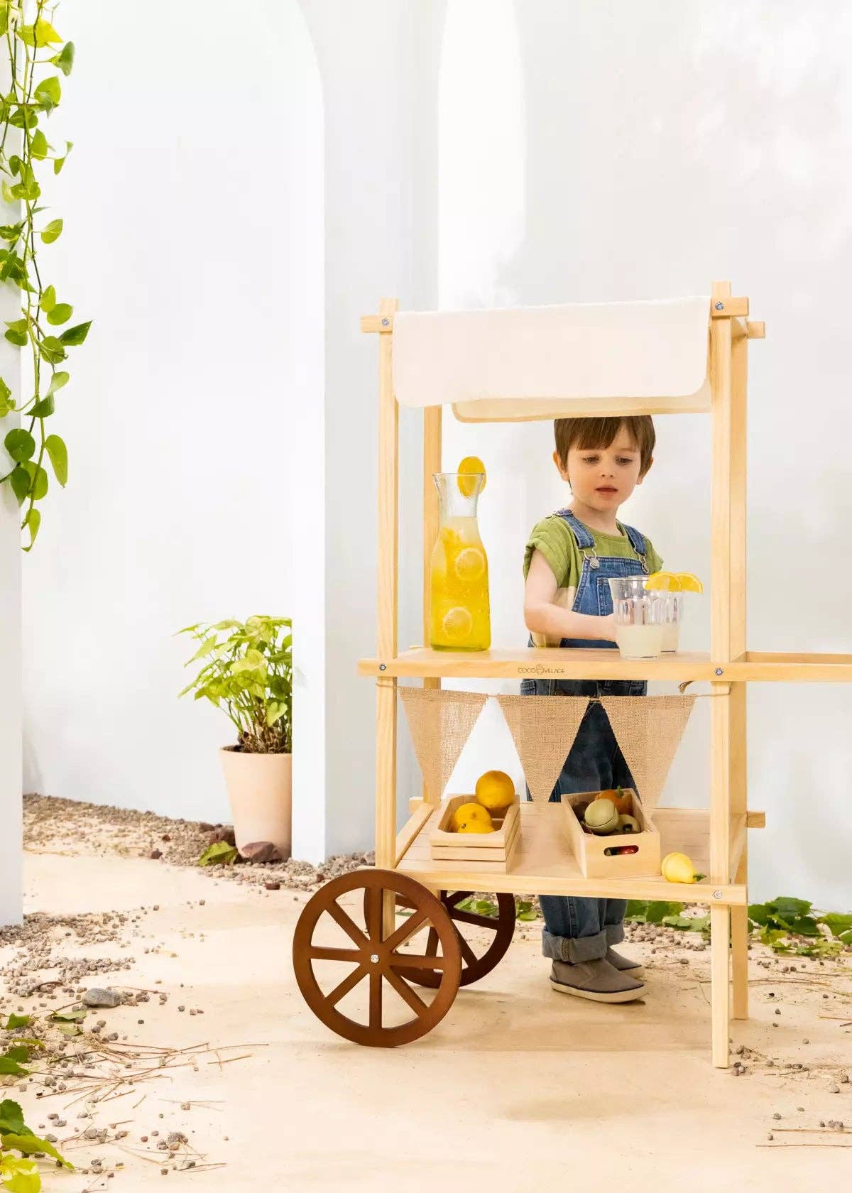 Mini Wooden Play Market Stand