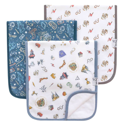 3 Pack Premium Burp Cloths - Wizarding World