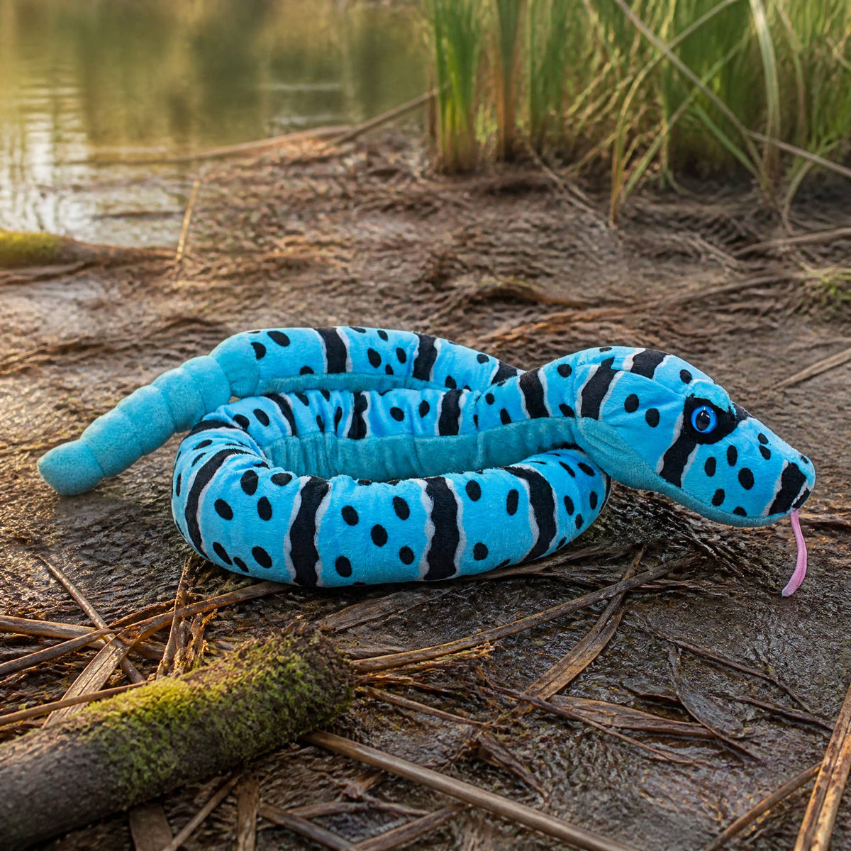 Snake Blue Rock Rattlesnake Stuffed Animal 54"