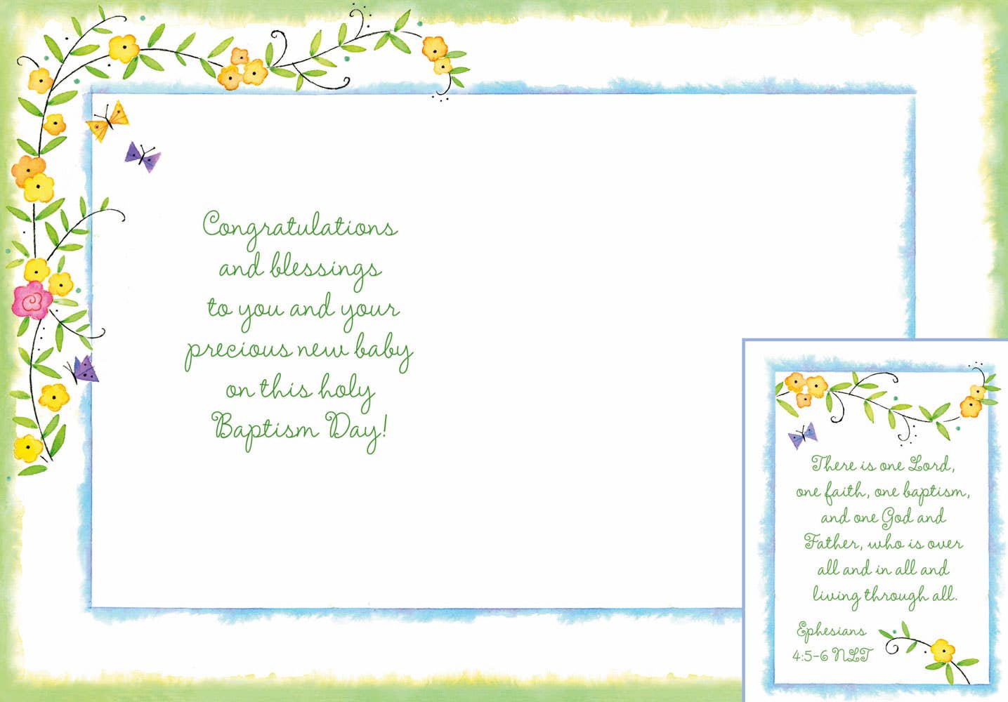 Baby in Basket - Faith Baby Congratulations Card