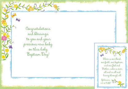 Baby in Basket - Faith Baby Congratulations Card