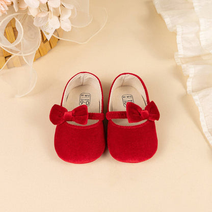 Red Velvety Baby Shoes