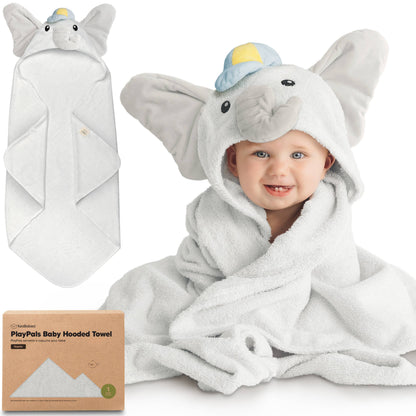 Playpals Hooded Baby Bath Towels for Newborn-Ethan