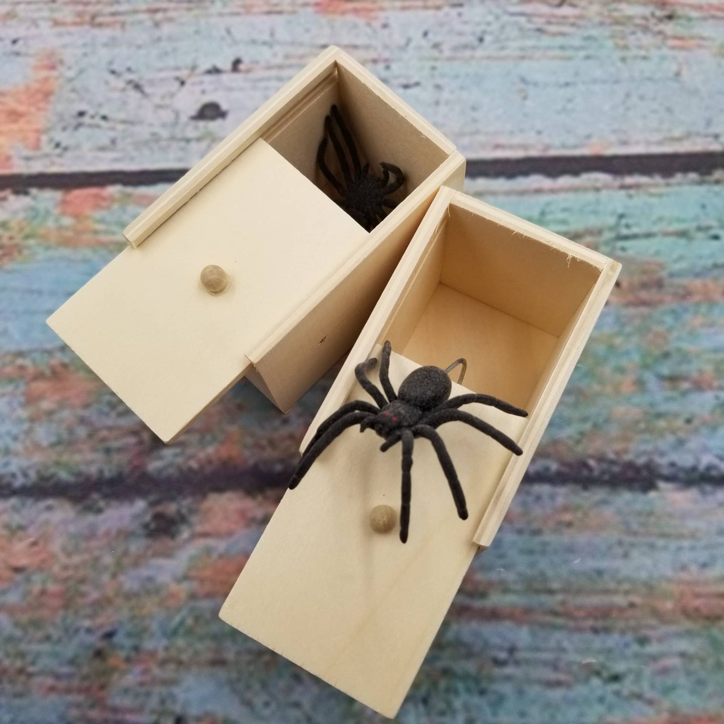 Scared Spider Wooden Box Scarysurprise Trick Toy