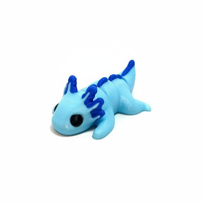 Axolotl (Blue) • Mini 3D Printed Articulated Animal • Flexi Animals • Pocket Pets • Pocket Pals • Desk Pets [#29]*