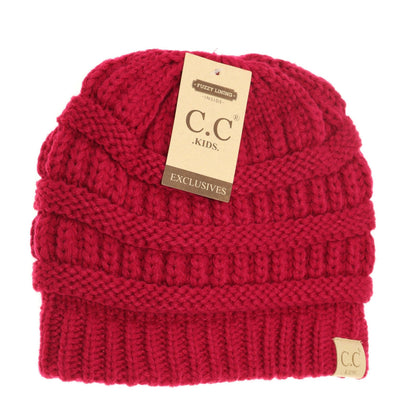 Kids Solid Fuzzy Lined CC Beanie KIDS25