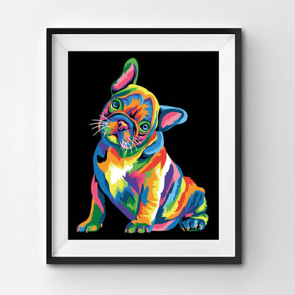 Colorful French Bulldog - Paint by Numbers kit - Graduation Gifts 2024