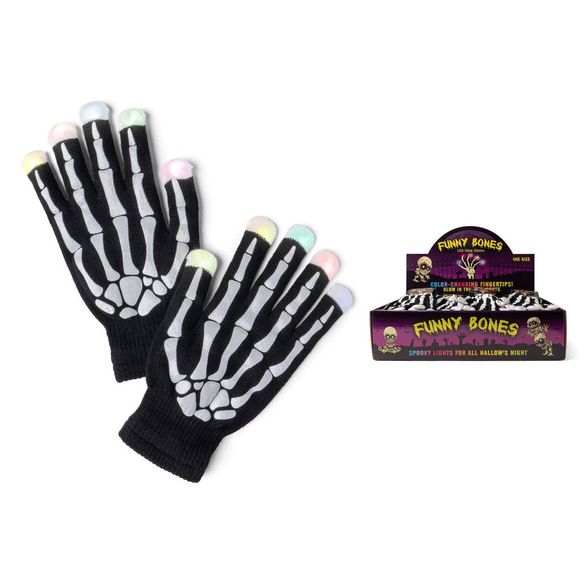 Funny Bones Multicolor LED Gloves
