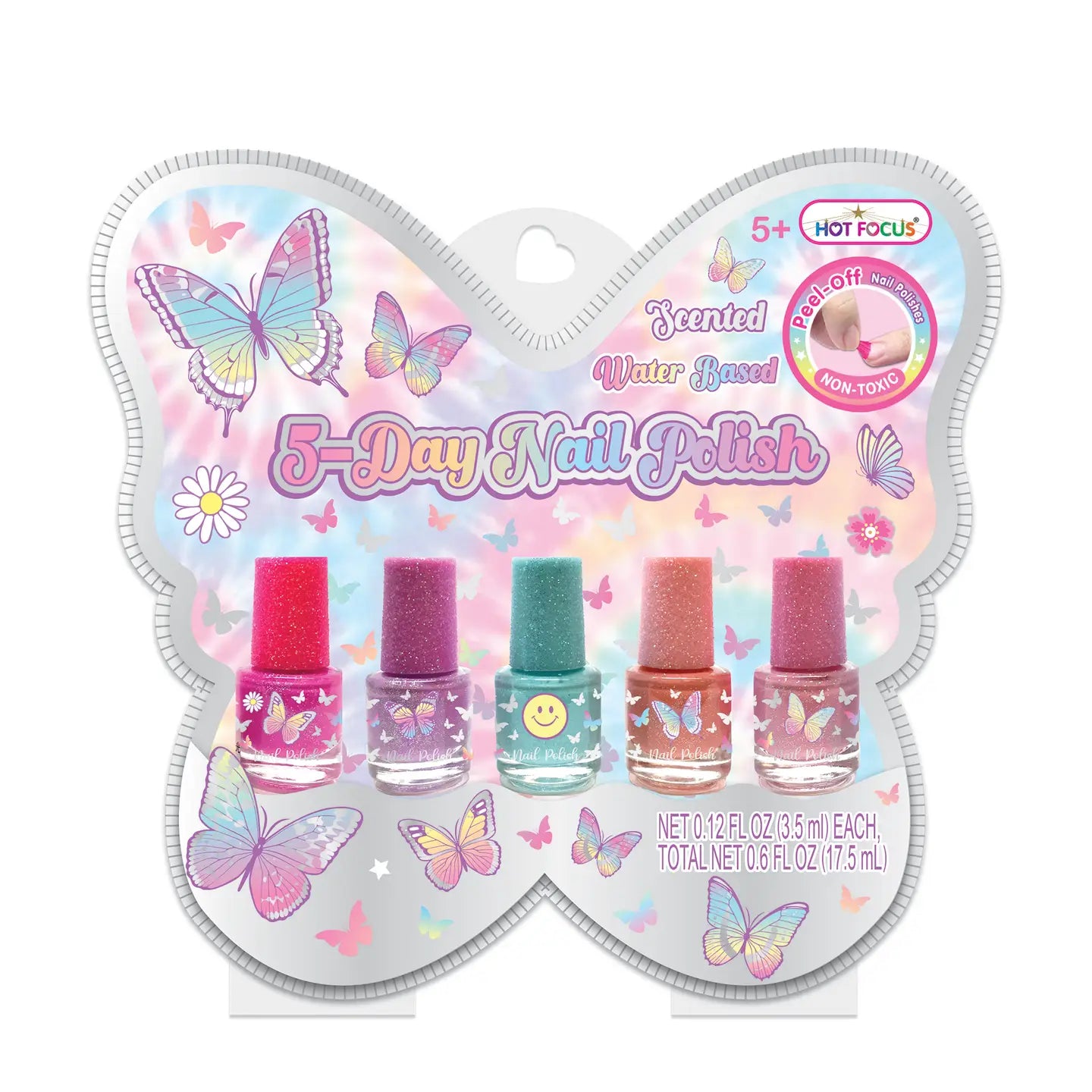5 Day Nail Polish, Tie Dye Butterfly