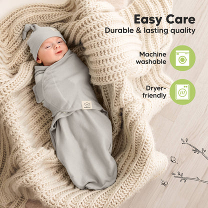 3-Pack Soothe Baby Swaddles 0-3 Months with Knot Hat