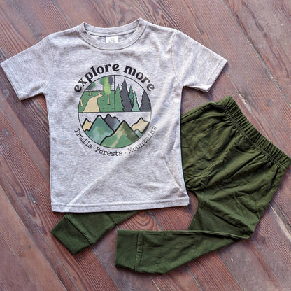 Olive Green Jogger Add for Barefoot Baby Toddler Tops