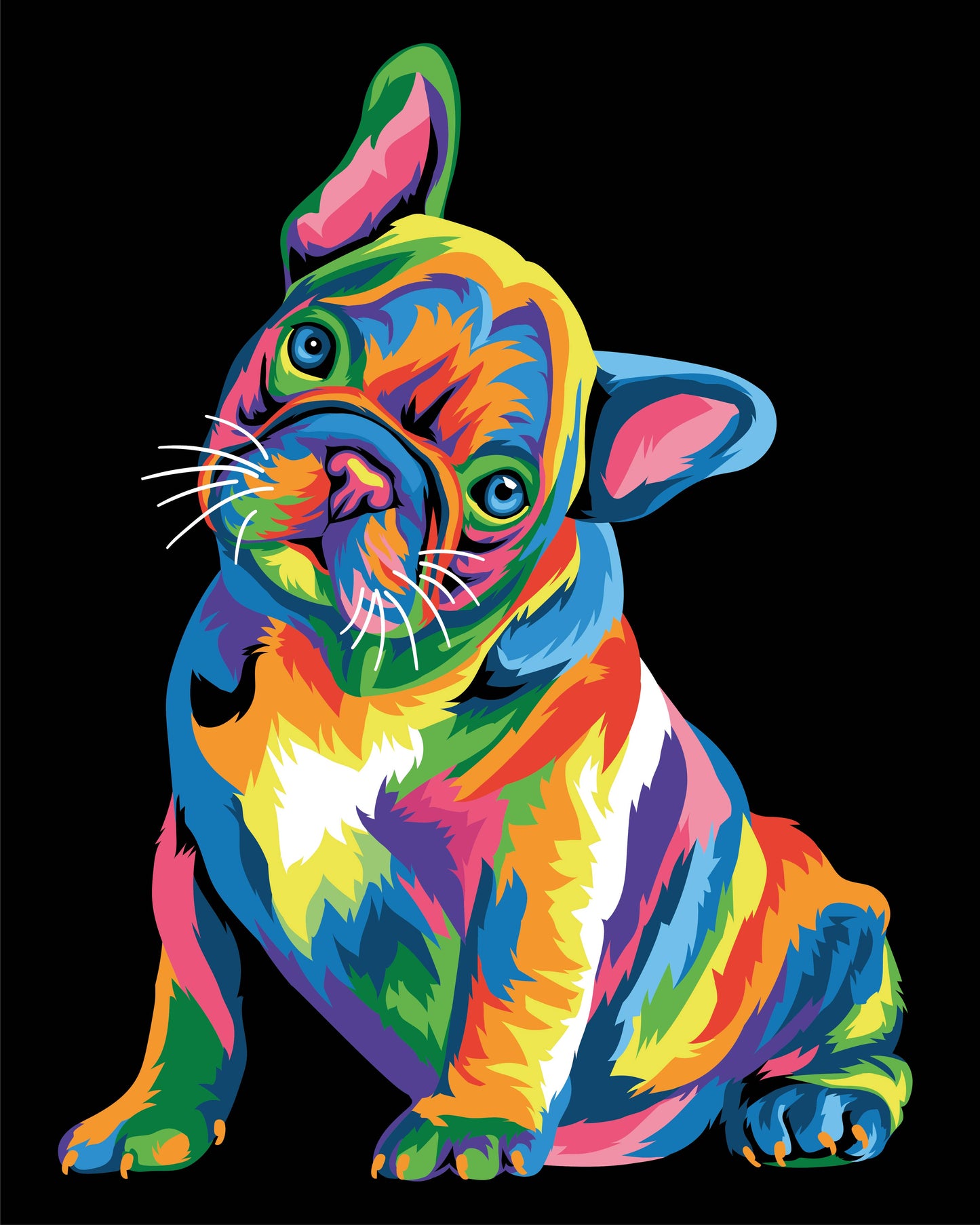 Colorful French Bulldog - Paint by Numbers kit - Graduation Gifts 2024