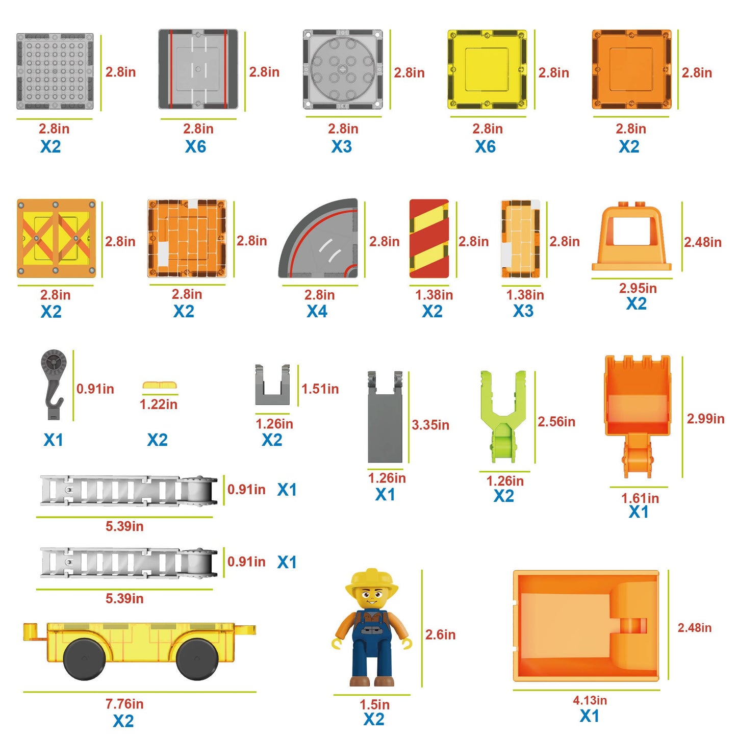 PicassoTiles 50pc Construction Magnetic Tile Building Set