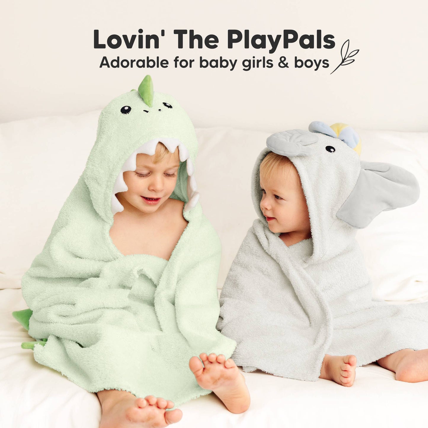 Playpals Hooded Baby Bath Towels for Newborn-Ethan