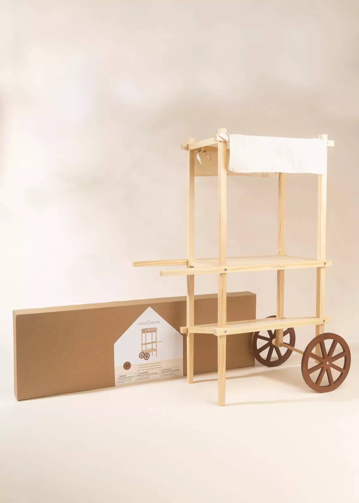 Mini Wooden Play Market Stand