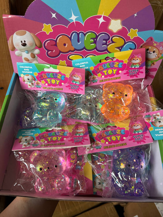 Sugar Squishy Bears Glitter | 12/pk | Mixed Color